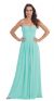 Strapless Pleated Bodice Long Formal Bridesmaid Dress in Mint